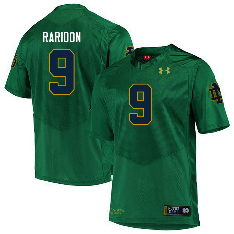 Men #9 Eli Raridon Notre Dame Fighting Irish College Football Jerseys Stitched-Green